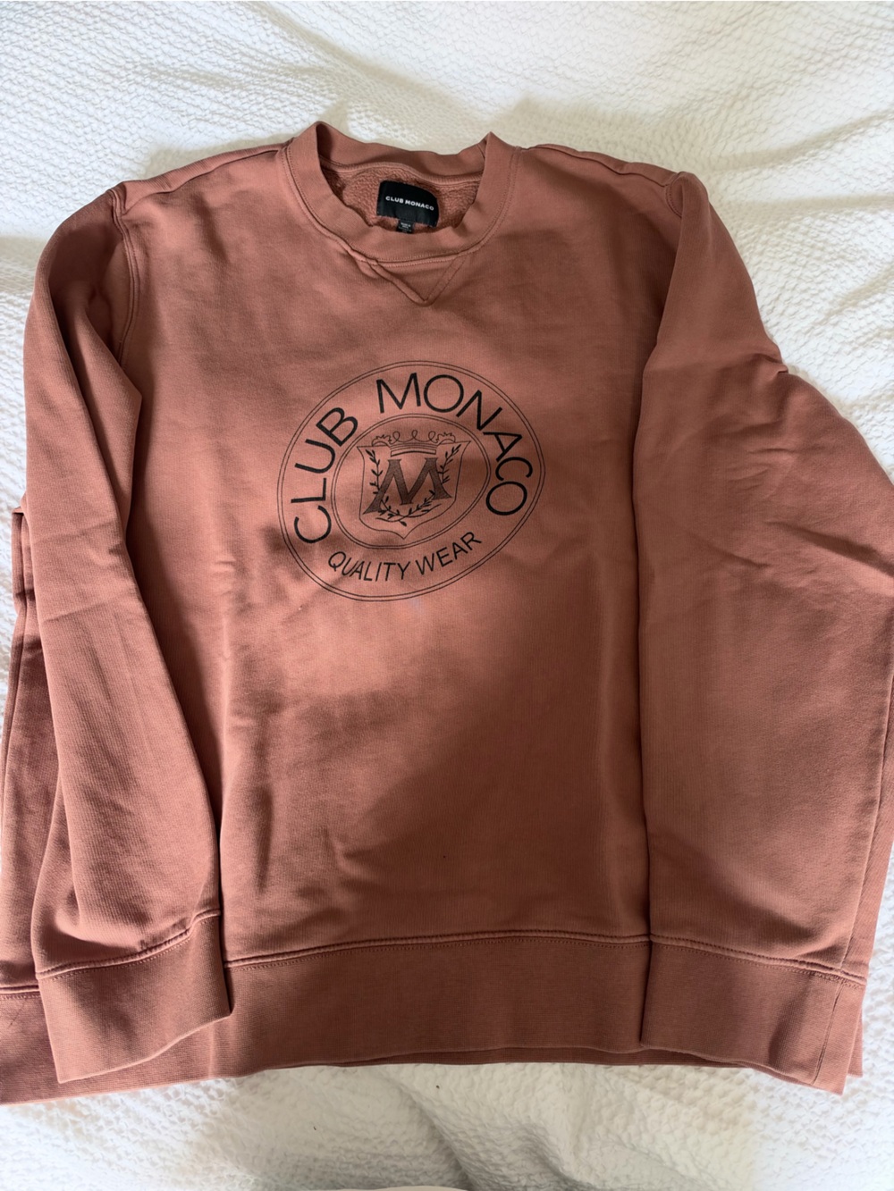 Club Monaco Rust Crewneck Sweatshirt with Logo